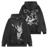Vintage Eminem Double Sided Printed Short Sleeve T-Shirt Washed Long Sleeve Loose Hooded Sweater