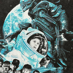 Vintage Alien Xenomorph Printed T-Shirt Vintage Cotton Loose Casual Short Sleeve T