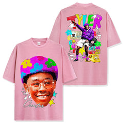 Rapper Tyler The Creator Double-Sided Print Blockbuster Street Loose T-Shirt Short Sleeve