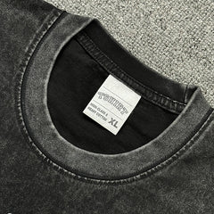 Vintage Taylor Swift Mildew Printed Short Sleeve T-Shirt Washed Heavy Cotton Crew Neck T