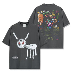 Hip Hop Drake DRAKE Double Sided Printed Short Sleeve T-Shirt Washed Long Sleeve Loose Hooded Sweater