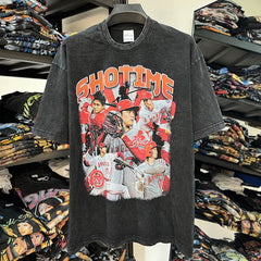 Vintage Shohei Ohtani Printed Short Sleeve T-Shirt Vintage Washed Heavy Cotton Top T