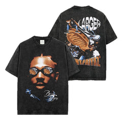 Hip Hop Brent Faiyaz Printed Short Sleeve T-Shirt Washed Long Sleeve Loose Hooded Sweater