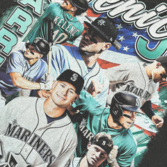 Vintage Kelenic Printed Short Sleeve T-Shirt Vintage Loose Heavy Casual T