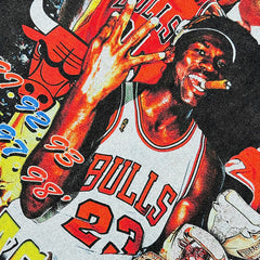 Simple Phil Jackson Zen Printed T-Shirt Vintage Wash Loose Casual Short Sleeve