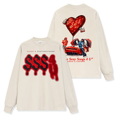 Vintage Drake DRAKE Printed SSS4U Crew Neck Short Sleeve T-Shirt Long Sleeve Loose Hooded Sweater Men