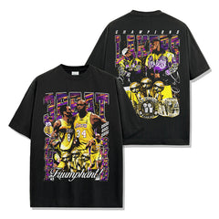 Vintage KOBE Kobe Printed O'Neal Short Sleeve T-Shirt Washed Long Sleeve Loose Hooded Sweater Batch