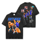 Vintage Anthony Edwards Printed Short Sleeve T-Shirt Crew Neck Hooded Sweater Men