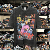 Vintage Chris Brown Printed Short Sleeve T-Shirt Washed Loose Heavy Cotton Small Neckline Tide T