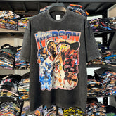 Vintage Iverson Printed Short Sleeve T-Shirt Washed Loose Heavy Loose Cotton Crew Neck