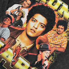 Bruno Mars floral print t-shirt Vintage wash loose casual short sleeves ins tide