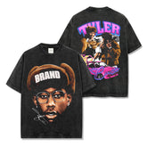 Hip Hop Tyler the Creator Printed Short Sleeve T-Shirt Washed Long Sleeve Loose Hooded Sweater