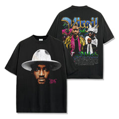 Virgil Abloh Printed Short Sleeve T-Shirt Washed Long Sleeve Loose Hooded Sweater Men