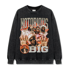 Hip Hop Big Sean Big Sean Printed Short Sleeve T-Shirt Washed Long Sleeve Loose Hooded Sweater Men