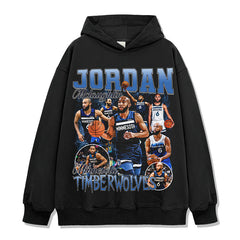 Vintage McLaughlin Printed Short Sleeve T-Shirt Old Washed Long Sleeve Crew Neck Hooded Sweater Men