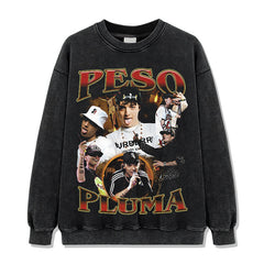 Vintage Pluma Printed Short Sleeve T-Shirt Washed Long Sleeve Loose Blockbuster Hooded Sweater Men