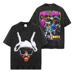 Virgil Abloh Printed Short Sleeve T-Shirt Washed Long Sleeve Loose Hooded Sweater Men