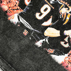 Vintage Joe Burrows Rugby Print Short Sleeve T-Shirt Washed Heavy Cotton T