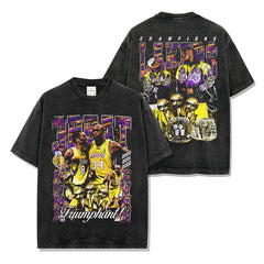 Vintage KOBE Kobe Printed O'Neal Short Sleeve T-Shirt Washed Long Sleeve Loose Hooded Sweater Batch