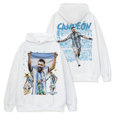 Leo Messi Printed Short Sleeve T-Shirt Long Sleeve Crew Neck Washed Hooded Sweater Men