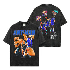 Vintage Anthony Edwards Printed Short Sleeve T-Shirt Crew Neck Hooded Sweater Men