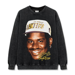 Vintage O'Neal ONeal print short sleeve t-shirt washed long sleeve crew neck loose hooded sweatshirt men