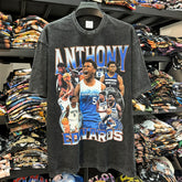 Anthony Edwards Printed Short Sleeve T-Shirt High Street Vintage Heavy Small Neckline Cotton Ins