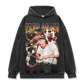 Fred fred again print short sleeve t-shirt washed long sleeve crewneck loose hooded sweater