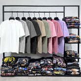 Heavy 260G pure cotton washed solid color short-sleeved t-shirt oversize retro loose casual