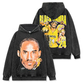 Vintage KOBE Kobe double-sided printed washed short-sleeved T-shirt casual crew neck loose hooded sweater