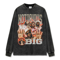 Hip Hop Big Sean Big Sean Printed Short Sleeve T-Shirt Washed Long Sleeve Loose Hooded Sweater Men
