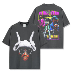 Virgil Abloh Printed Short Sleeve T-Shirt Washed Long Sleeve Loose Hooded Sweater Men