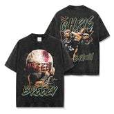 Hip Hop Brown Chris Brown Printed Short Sleeve T-Shirt Washed Long Sleeve Loose Hooded Sweater Men