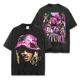 Hip Hop Future Kid Future Printed Short Sleeve T-Shirt Washed Long Sleeve Loose Hooded Sweater Men