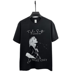 Swift TaylorSwift Concert mv Printed Short Sleeve T-Shirt Heavy Cotton Top Vintage Loose ins