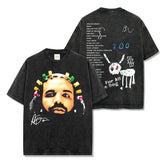 Hip Hop Drake DRAKE Printed Short Sleeve T-Shirt Washed Long Sleeve Loose Casual Hooded Sweater