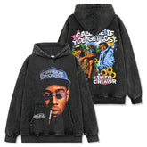 Vintage Tyler the Creator Printed Short Sleeve T-Shirt Washed Long Sleeve Crew Neck Casual Hooded Sweater