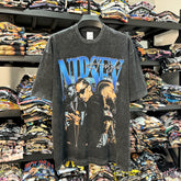 Vintage Nipsey Printed T-Shirt Vintage Washed Loose Heavy Crew Neck Short Sleeves