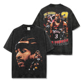 Vintage IVERSON Iverson Printed Short Sleeve T-Shirt Washed Long Sleeve Loose Hooded Sweater