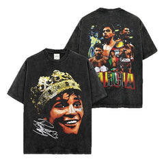 Vintage Ryan Garcia Printed Short Sleeve T-Shirt Washed Long Sleeve Loose Hooded Sweater