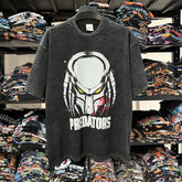 Vintage Predator Printed Short Sleeve T-Shirt Vintage Washed Heavy Cotton T