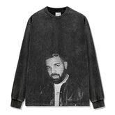 Vintage Loose Casual Direct Injection Printing DRAKE Drake Short Sleeve High Street Heavy Cotton T-Shirt