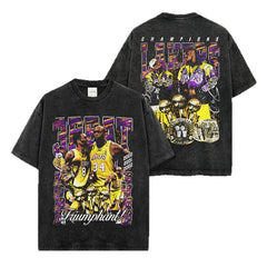 Vintage KOBE Kobe Printed O'Neal Short Sleeve T-Shirt Washed Long Sleeve Loose Hooded Sweater Batch
