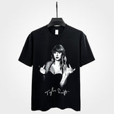 Simple Taylor Swift Mildew Printed T-Shirt Vintage Loose Cotton Short Sleeve ins Tide