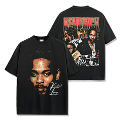 Hip Hop Kendrick Lamar Printed Short Sleeve T-Shirt Washed Long Sleeve Loose Hooded Sweater Men