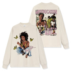 Lauryn Hill print short-sleeved T-shirt long-sleeved crewneck washed hoodie