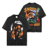 Vintage Lord Dog SNOOP DOGG Printed Short Sleeve T-Shirt Loose Heavy Crew Neck Hooded Sweater Men