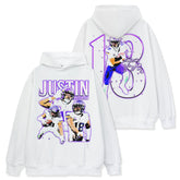 Justin Jefferson Printed Short Sleeve T-Shirt Heavy Cotton Long Sleeve Crew Neck Hooded Sweater
