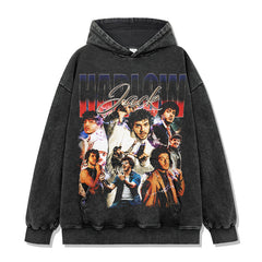Jack Harlow Print Short Sleeve T-Shirt Washed Long Sleeve Loose Hooded Sweater