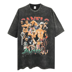 Vintage Alvarez Avarez Printed Short Sleeve T-Shirt Washed Old Heavy Cotton Vintag